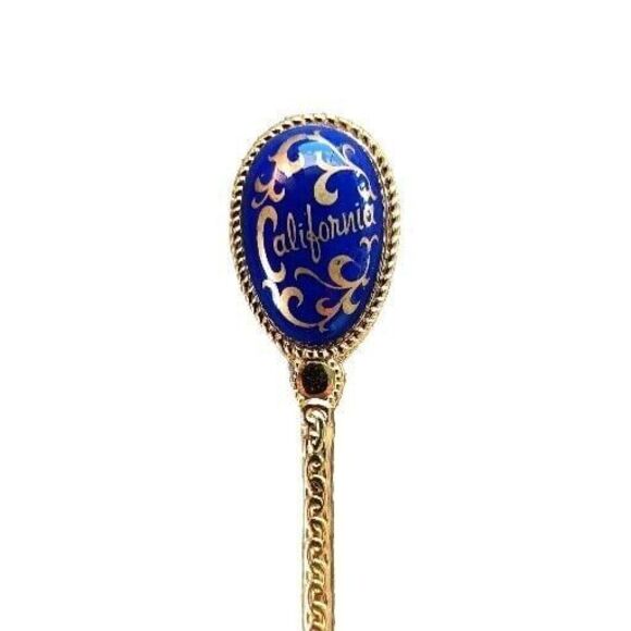 Vintage California SOUVENIR Spoon Enameled And Gold Tone Japan Stamped - Picture 3 of 8